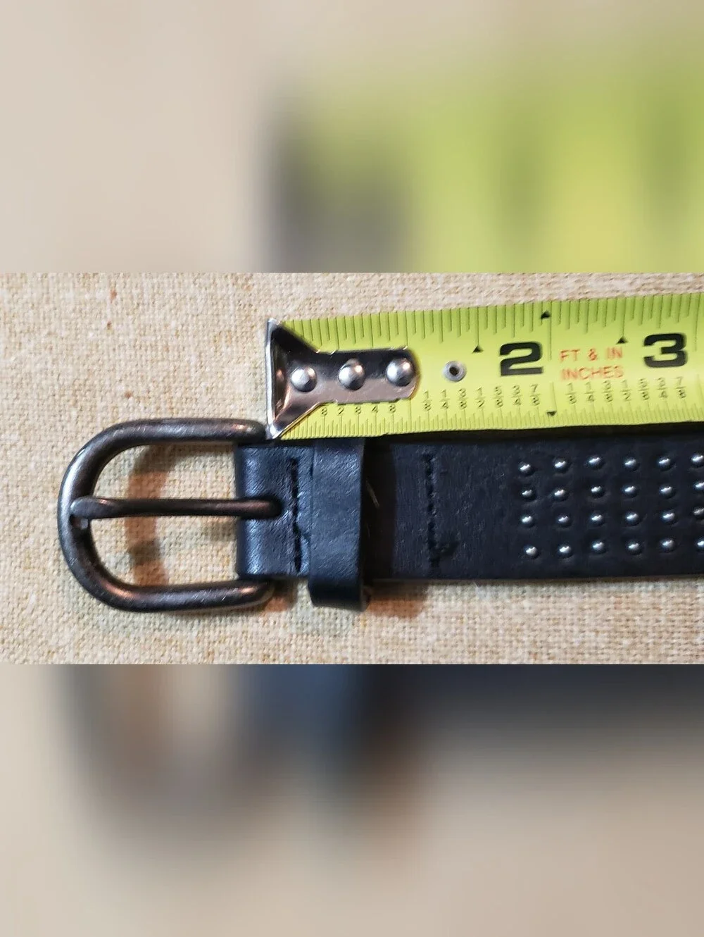 Gap Black Leather Studded Belt Size XS